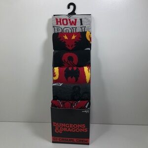 Dungeons & Dragons Mens Dress Crew Socks Size 8-12 6 Pack NEW